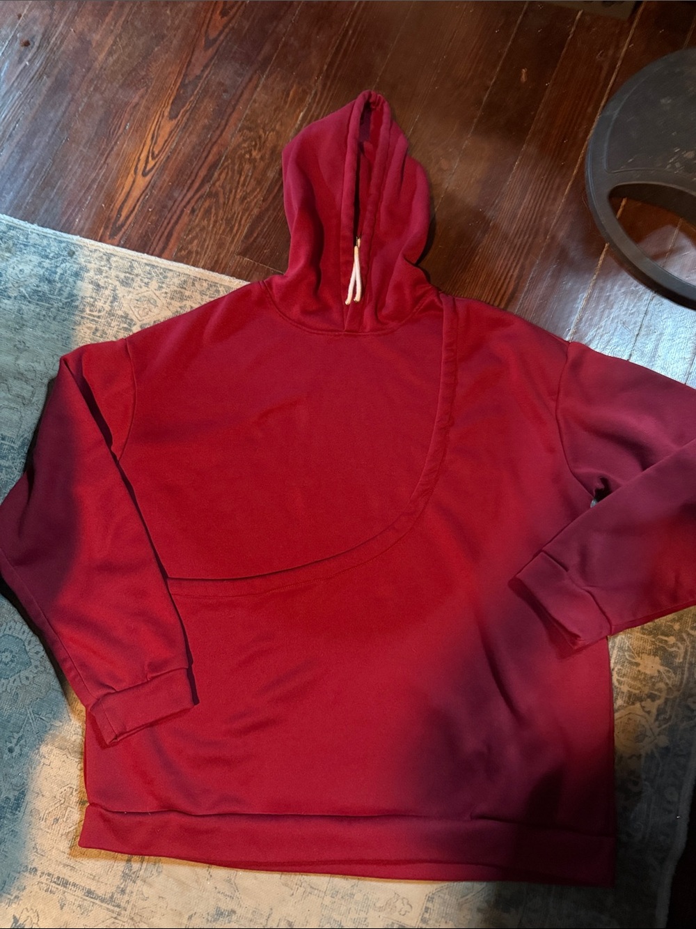 Men's Maroon Hooded Sweatshirt pet toting